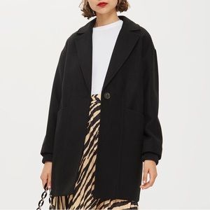 EUC Topshop Slouch Coat In Black Size 10